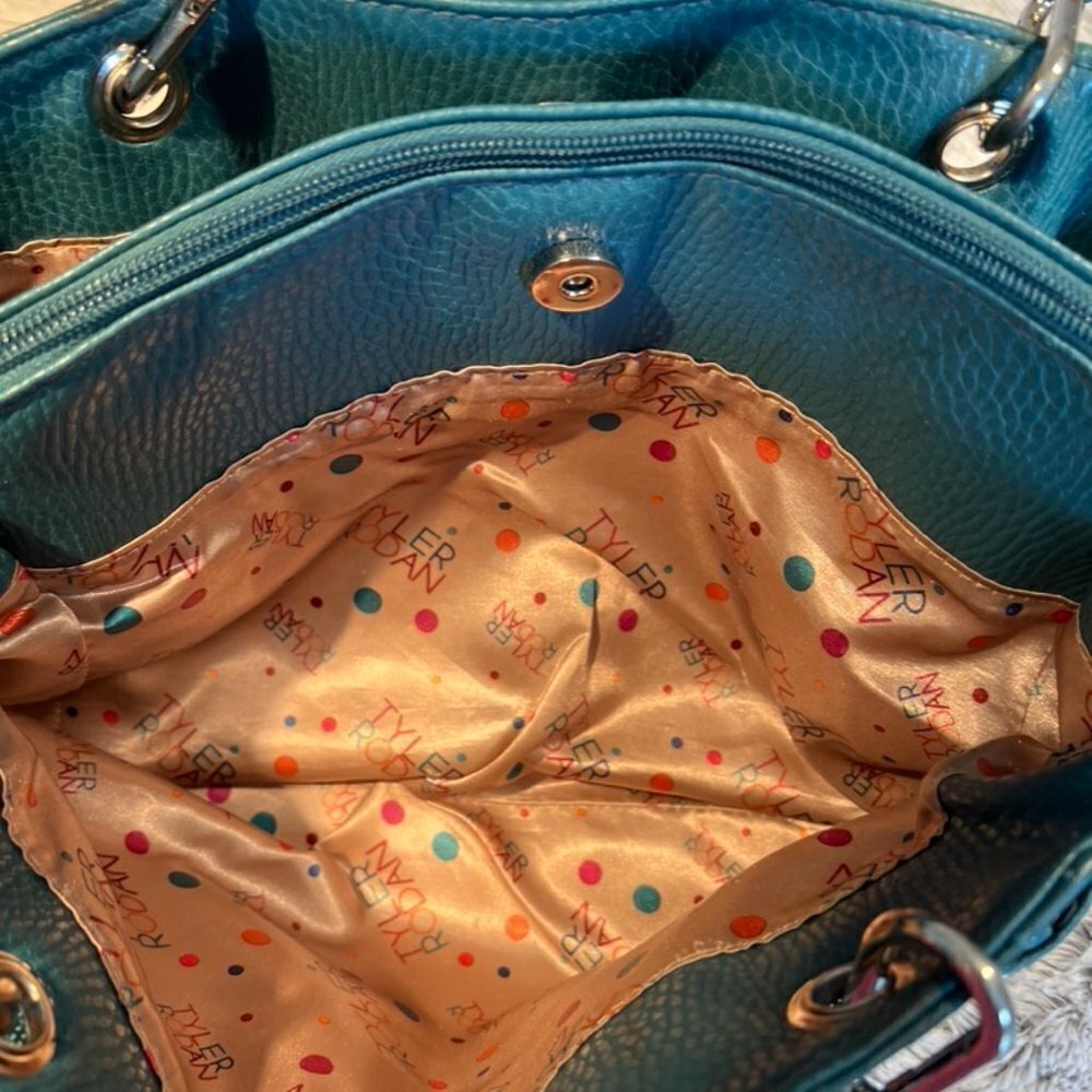 Women's Tyler Rodan Teal Purse with Double Straps - Picture 4 of 8
